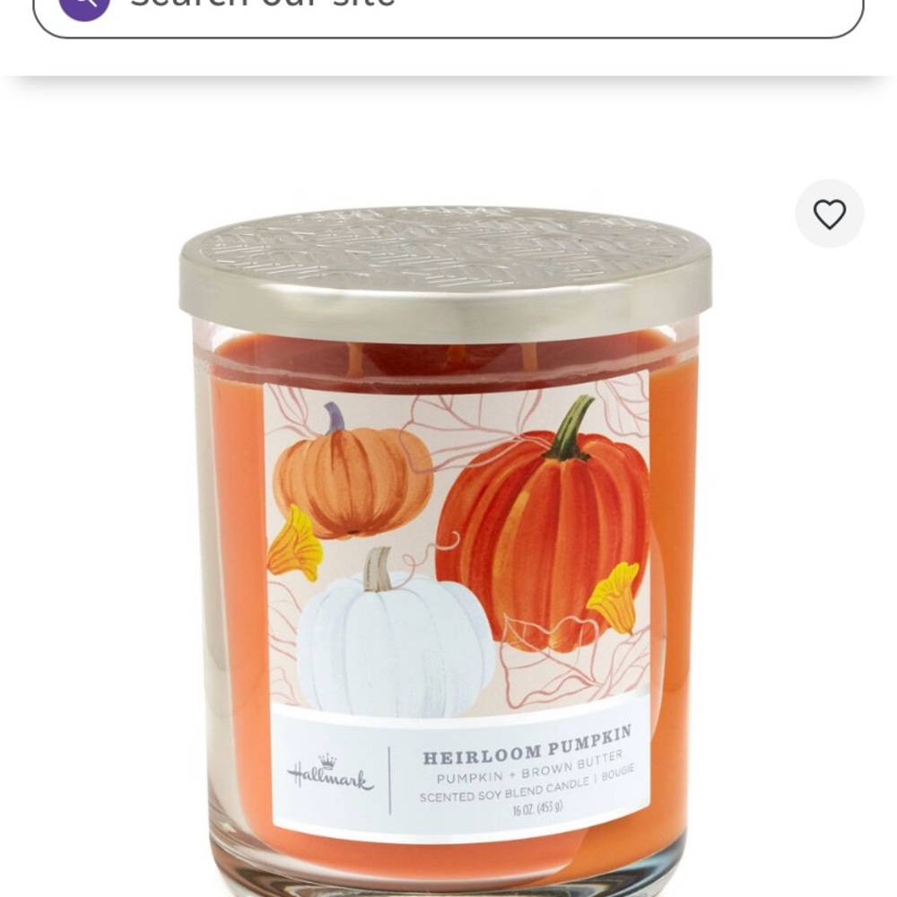 Hallmark Orange and White Pumpkin Candle Accents